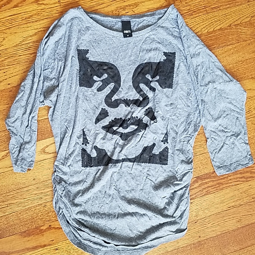 Women's OBEY Three Quarter Sleeve Shirt